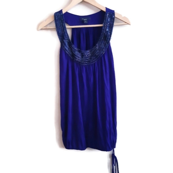 XXI | purple sequined drapey tank top